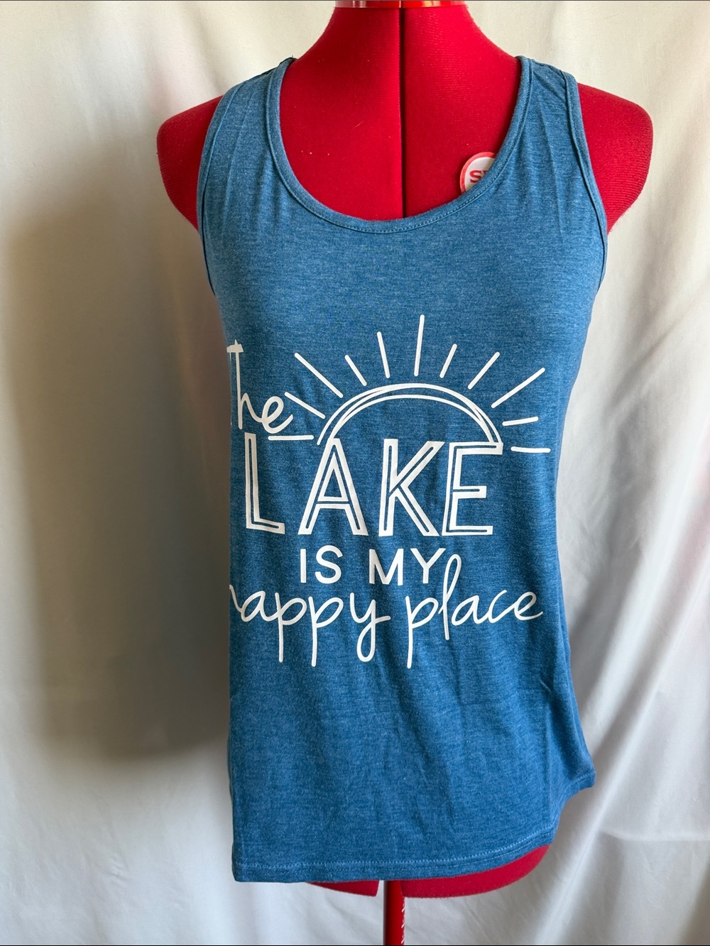 Blue "The Lake Is My Happy Place" Tank Top
